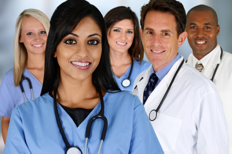 group, medical, staff, doctor, worker, clinic, mixed, race, team,