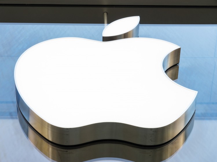 Apple Inc. (NASDAQ:AAPL), Logo, Big, Sign, Brand, Steel, White