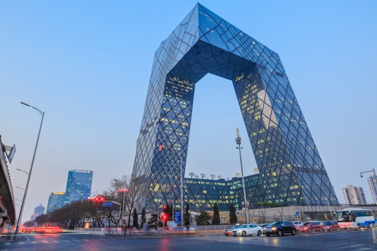 cctv, china, skyscraper, downtown, tower, economy, travel, chinese, headquarters, business, new, central, urban, landmark, centre, traffic, television, night, commercial,
