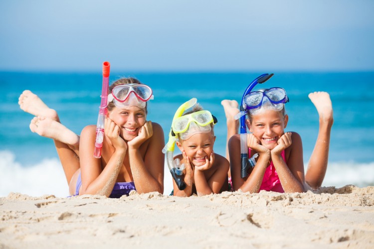 beach, closeup, goggles, leisure, children, fun, activity, tropical, seaside, travel, recreational, boy, diving, sand, happiness, sister, active, summer, kids, details, people, sun,11 Best Places to Visit in Dominican Republic for Families with Kids