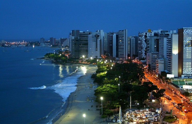 brazil, beach, coastal, coast, travel, skyline, city, buildings, sea, water, nightlife, landscape, ocean