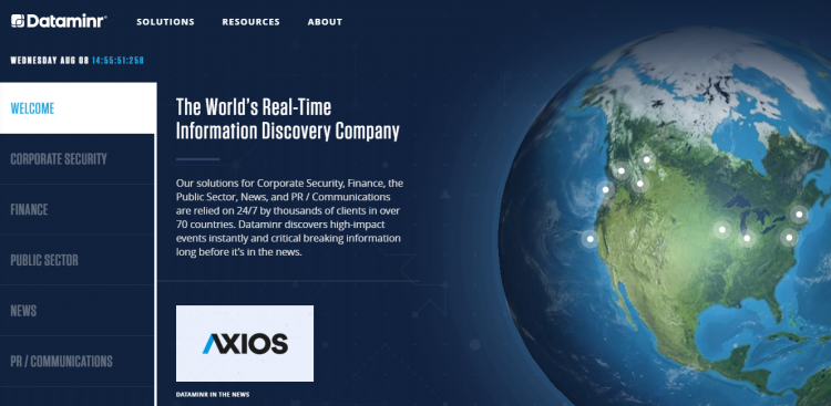 Dataminr provides a multi-disciplinary data discovery service