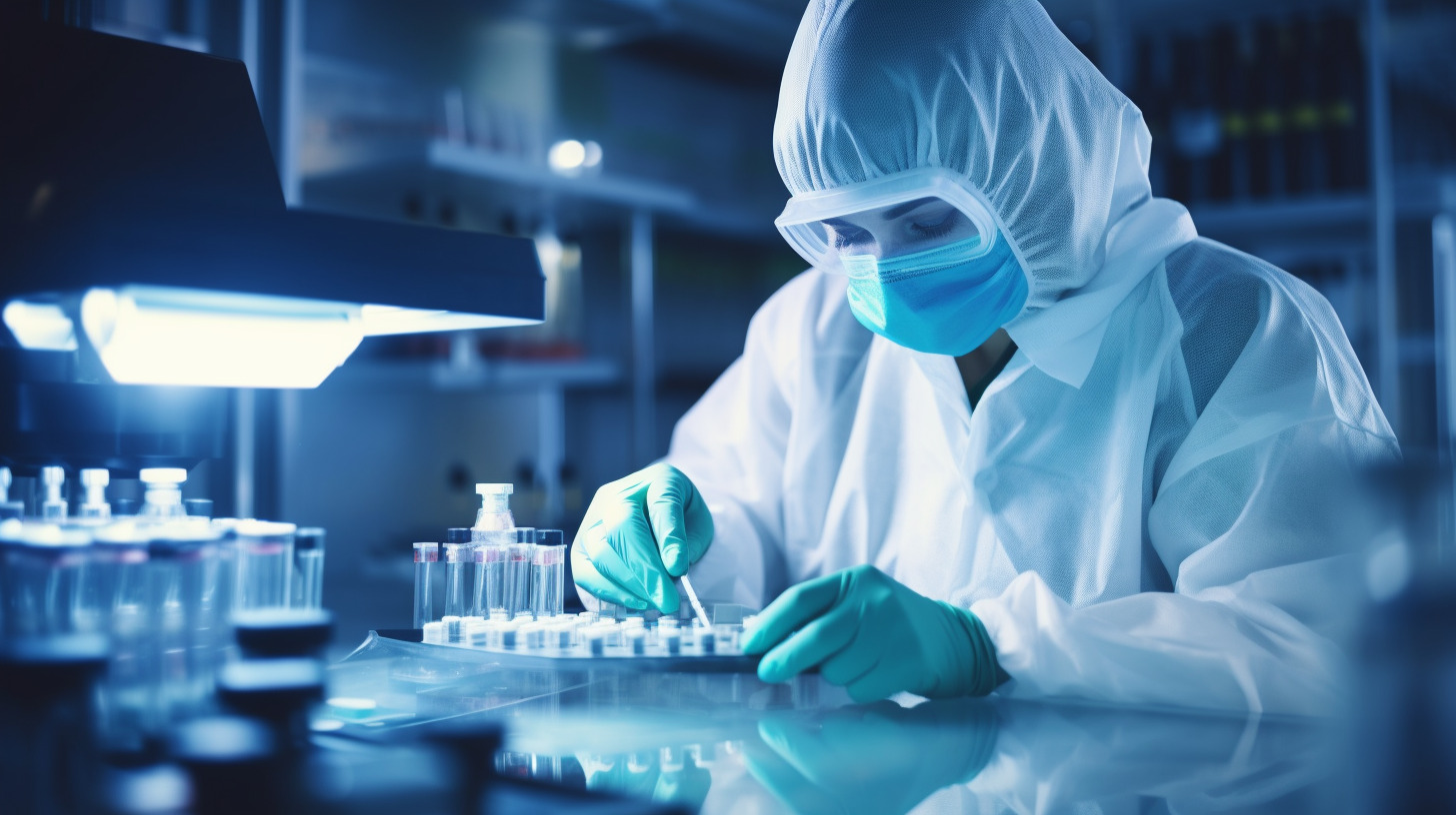 A medical laboratory technician using the latest equipment and technology preparing a sample for testing.